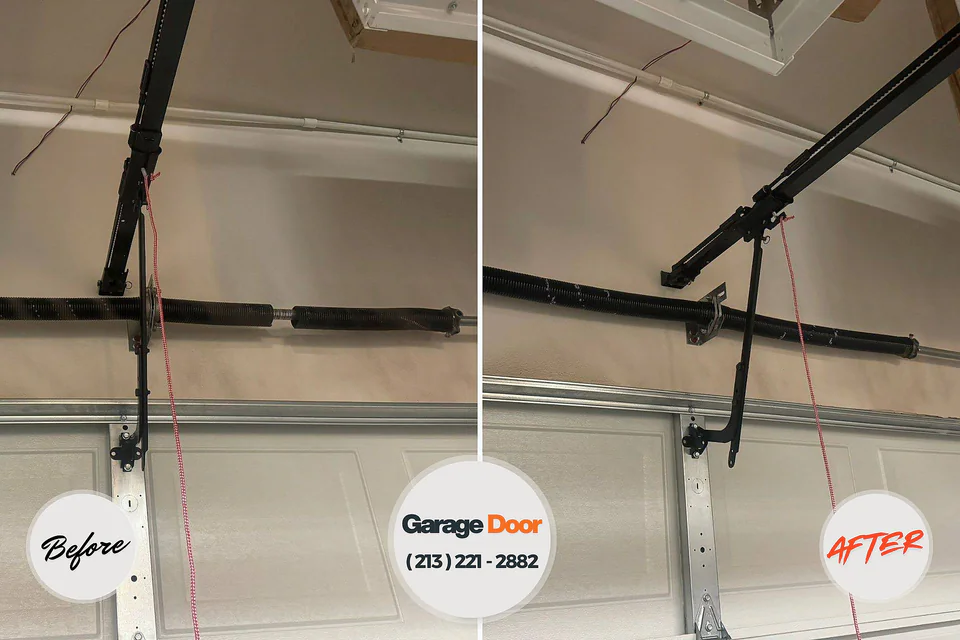 Before and after: garage door repair Columbus, MT